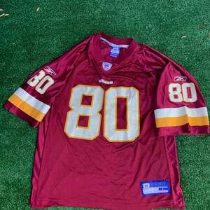 Vintage Washington Redskins NFL Reebok Jersey #80 Men's Size Large Burgundy Gold